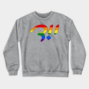 Jew (Yiddish, Cursive, Pride Colors) Crewneck Sweatshirt